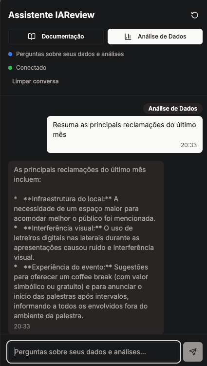 AI assistant analyzing customer feedback